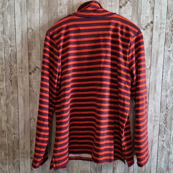 St. John's Bay Red and Blue Striped Cowl Neck Sweater - Picture 6 of 6